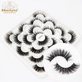 Abestyou 10pair 3d cils volume russe ciglia finte naturali strip mink fluffy eyelashes bulk wholesale japanese lashes