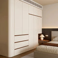 White Minimalist Style Wardrobe with Soft-Close Hinges & Side-Mounted Drawer Slides - Modern Bedroom Furniture