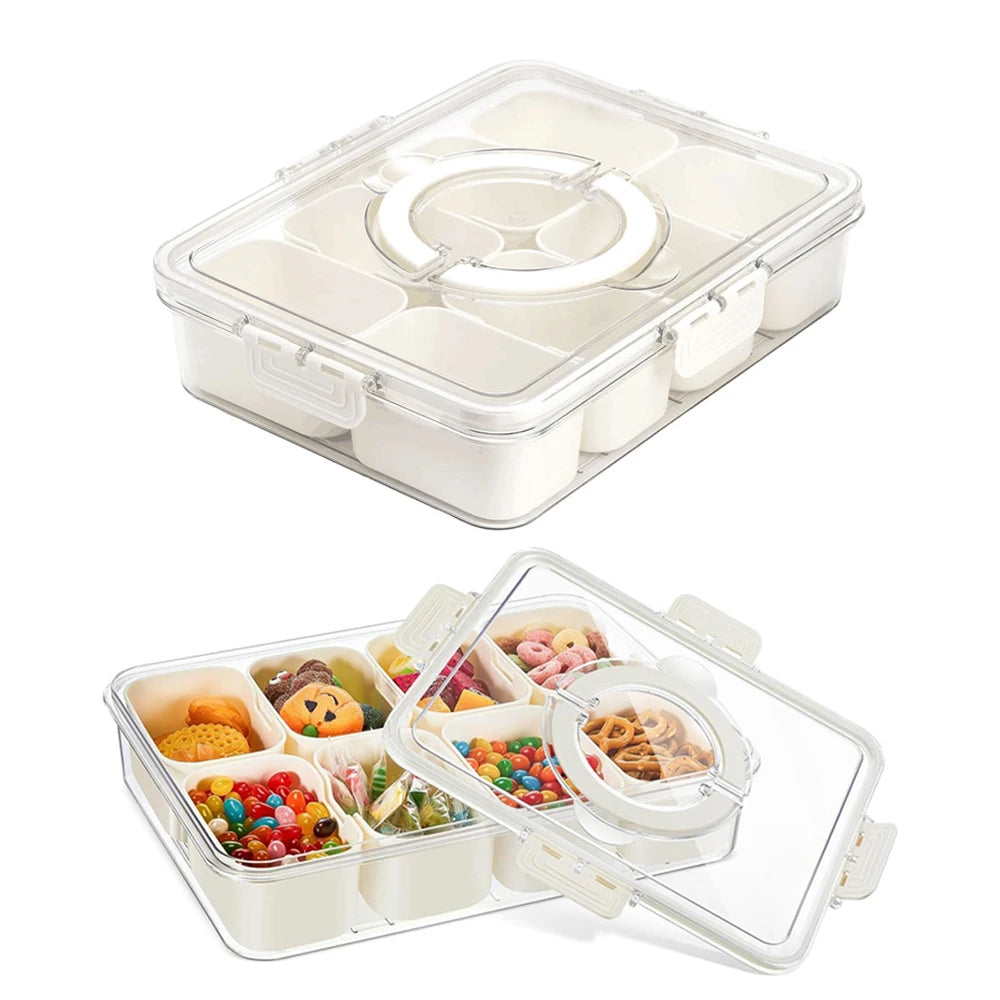 Transparent 6 Grids Plastic Preservation Storage Box Household Kitchen Fresh Keeping Lid Refrigerator Freshness