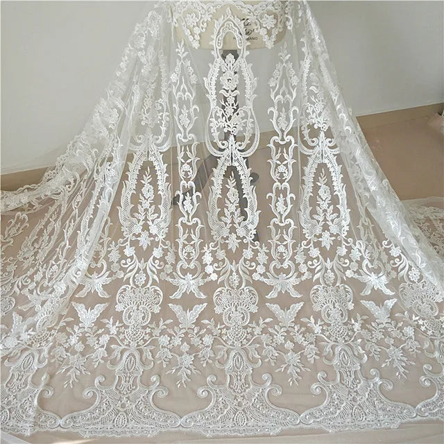 Nigeria Sequins Lace Fabrics 2025 Crochet Flower Dentelle Bridal Lace for Wedding Dress