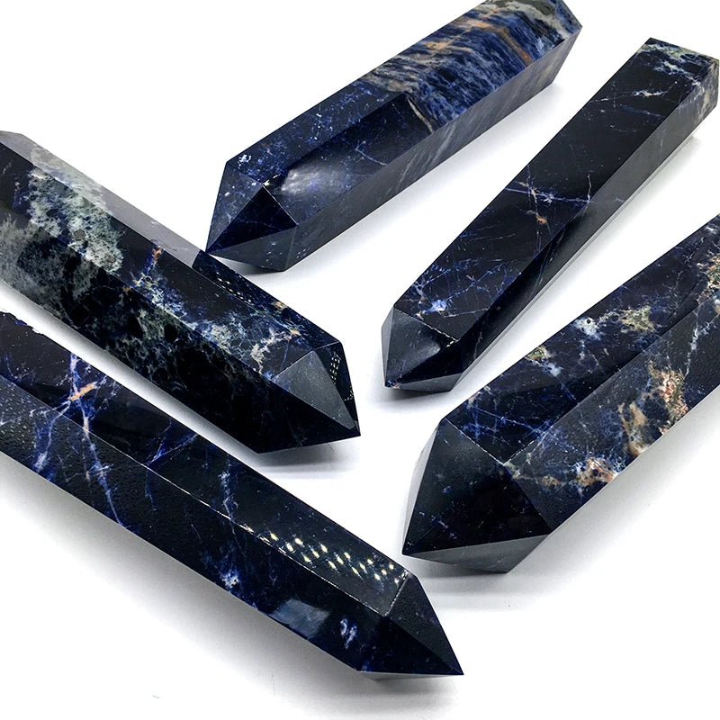 Hot Sale Natural Sodolite Points Healing Stone Blue Crystal Point High Quality Crystal Wands for Home Decoration