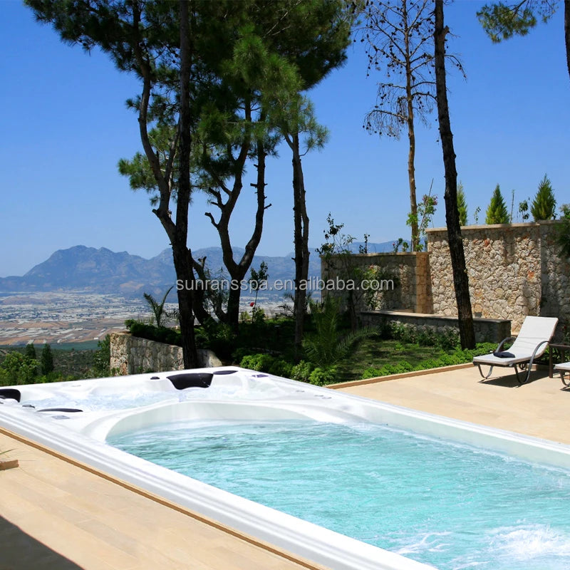 Dual Zone Swim SPA 12 Meter Large Outdoor Above Ground Swimming Pool Rectangular for Sale