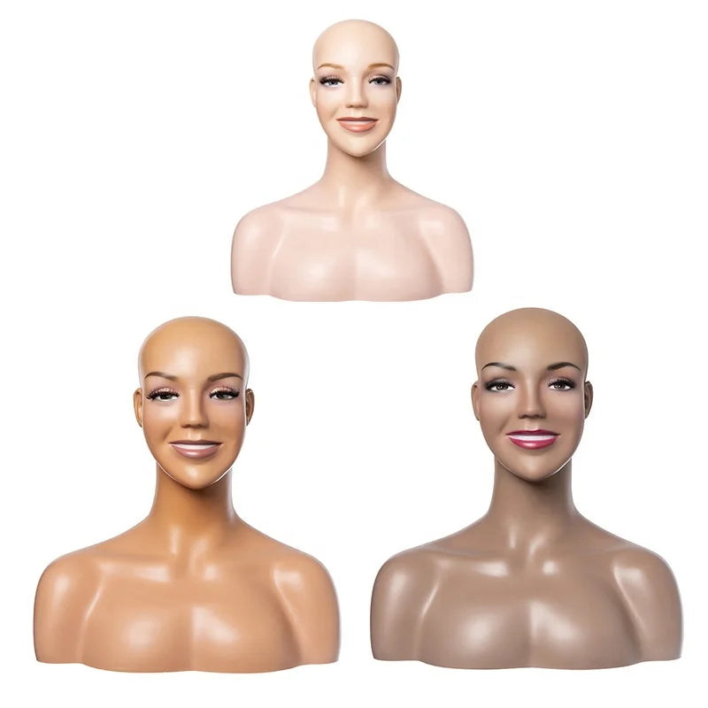 H1142 Series Plastic Female Mannequin Head Fashionable Makeup Realistic Female Mannequin Head for Wig Display