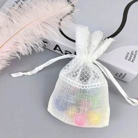 Small Lace Drawstring Bag Gift Storage Dust Bags Luxury Jewelry Pouch Organza Drawstring Pouches Bags