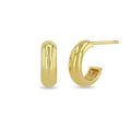 LOZRUNVE Real 925 Sterling Silver Minimalist Half Stud Huggie Hoop Earring