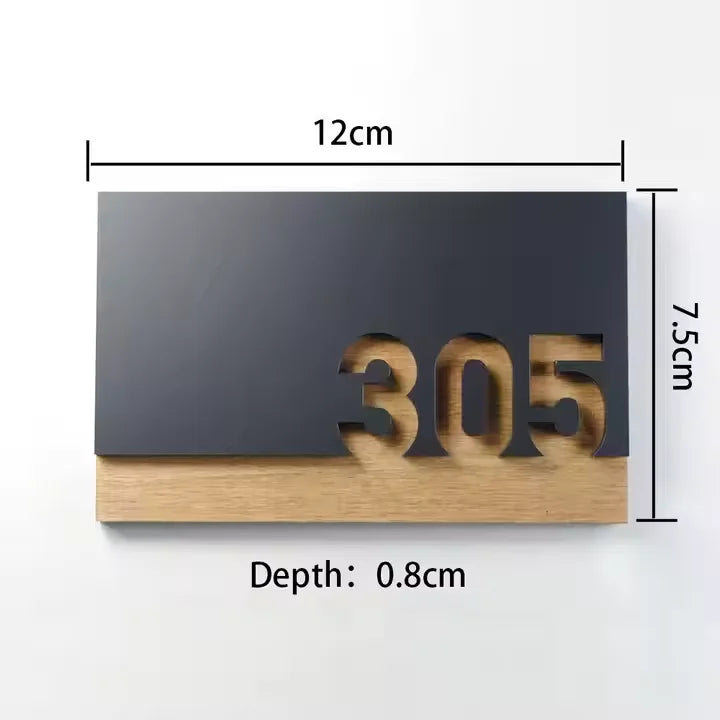 Custom Replaceable Nameplate Signs House Number Address Door Plaque Mailbox Door Sign with Hotel