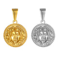 New Arrival Ancient Greek Medusa Pendant Hiphop 18K PVD Gold Plated Jewelry Mythology Medusa Pendant for Men Necklace