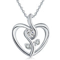 Wholesale Hot Sale 925 Sterling Silver Heart Rose Necklace Women Zircon Initial Personalised Birth Flower Necklace