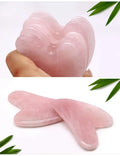 100% Handmade Natural Rose Quartz Gua Sha Board Beauty Scraping Massage Tool Face Lift for Commercial Home Use SPA