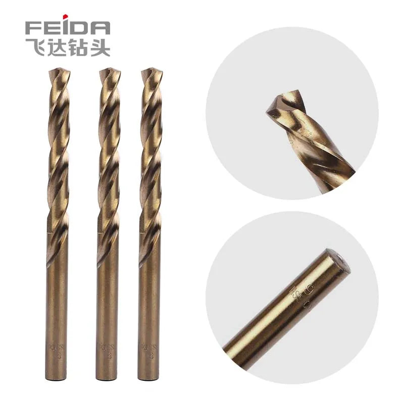 FEIDA M35 CoBalt Extra Long 5% Carbon HSS Twisted Drill Bit Fully Ground AlTiN Coated Milling Center