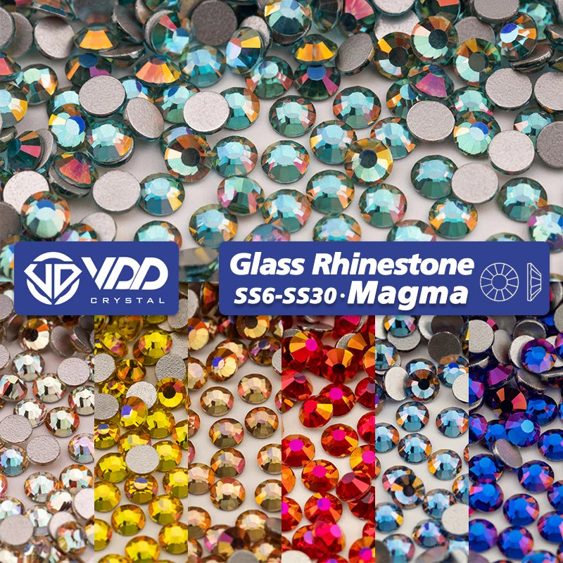 VDD SS6-SS30 New Magma-Color Glass Rhinestones Crystal Flatback Strass Stones Glitter DIY Crafts Decoration Nail Art Accessories
