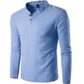 Slim Shirt for Men Solid Color Chinese Style Autumn Male Shirts Dress Stand Collar Long Sleeve Buttons Business Casual Shirt
