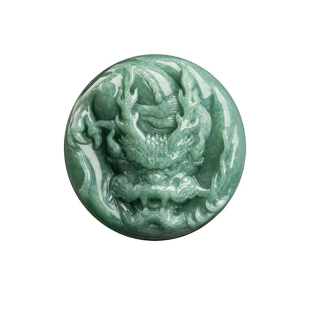 Natural a Jade Tyrannosaurus  Dragon Pendant Necklace for Men and Women