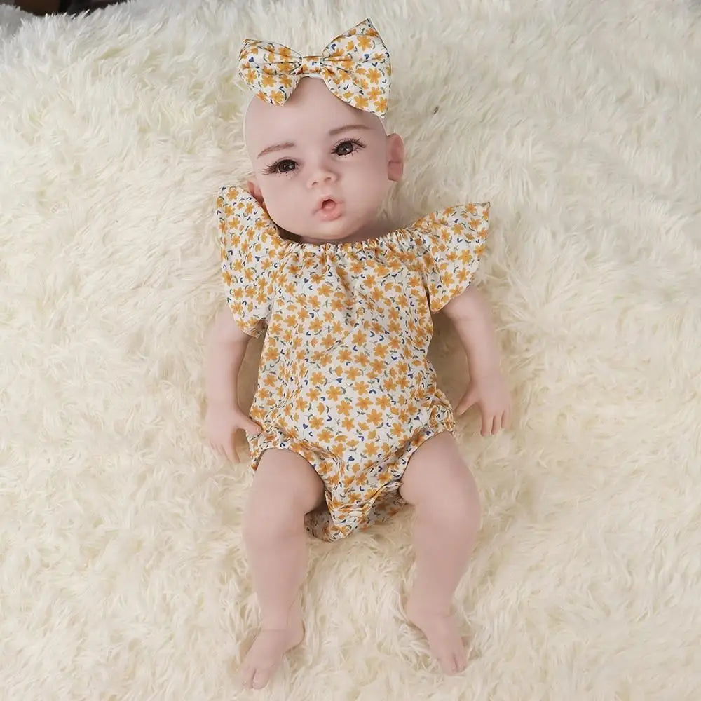 1:1 Ratio Lifelike Soft Full Silicone 2.76kg 45cm Reborn Baby Girl Full Body Silicone Newborn for Kids Gift