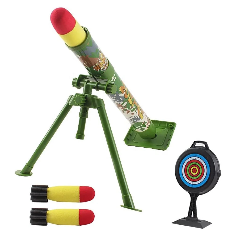 Hot Sale Soft Bullet Mortars Toy Rocket Launcher Bazooka Shooting Game for Kids Simulation Acoustooptic Catapult Outdoor Toys