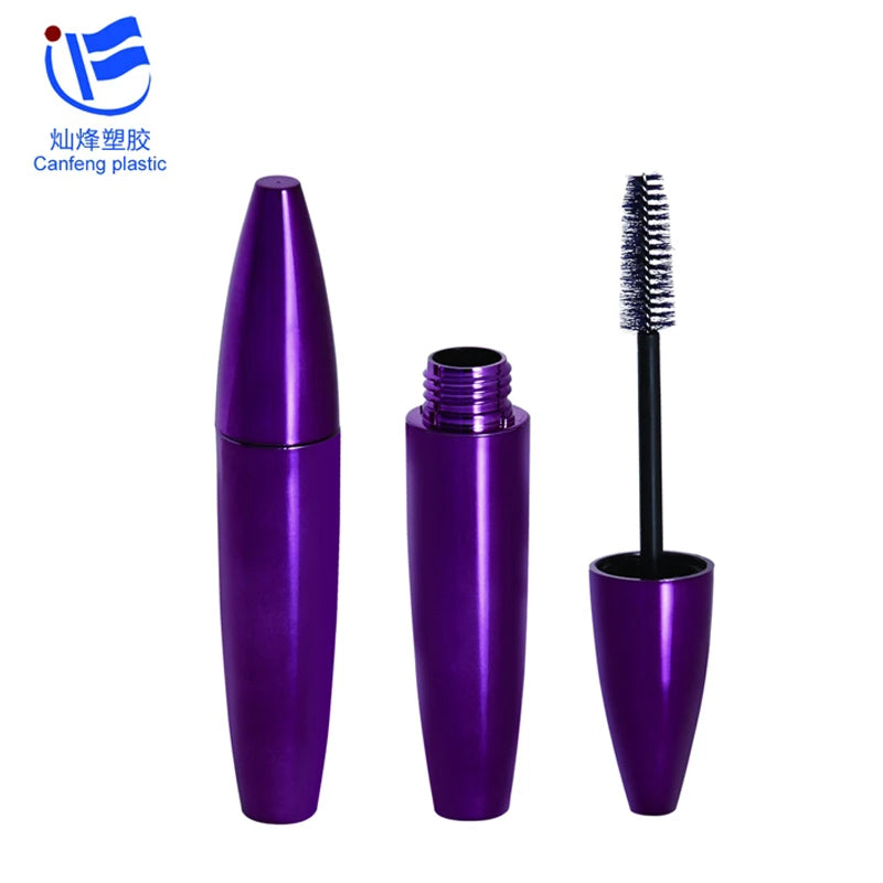 Wholesale Cosmetic Luxury Purple Shiny Plastic Olive Shape Hot Sale Custom Packaging for Mascara Tube Containers 6ml Custom