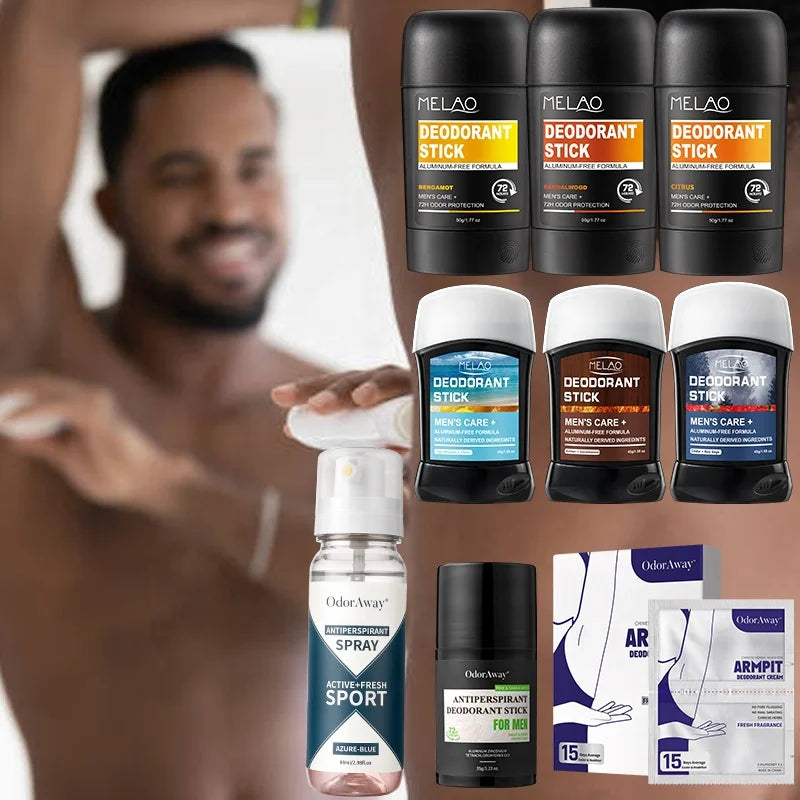 Herbal 0% Aluminum Deodorant Stick Men 48-Hour Odor Protection Aluminum Free Deodorant Balm 45g