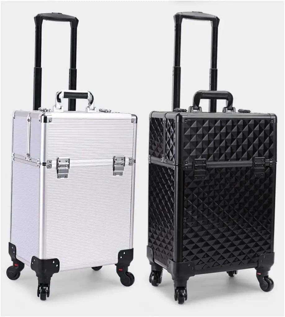 Customizable Rolling Nail Art Storage Box Large Capacity Nail Polish Organizer Makeup Trolley Open Closure Cosmetics Suitcase