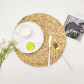 Natural Woven Sublimation Blanks Classic Style Water Hyacinth Round Dining Table Placemats Seagrass for Seating