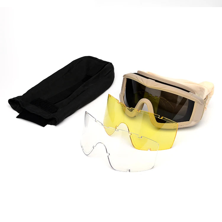 High Performance EN166 Tactical Sports Goggles Guangzhou Manufacturer's Shooting Safety Glasses Custom Printing Logo OEM