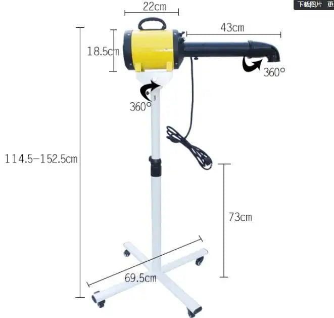 USMILEPET Pet Hair Dryer With Stand 2In1 Blaster Pipe for Pet Grooming Salon Strong Power Pet Grooming Dryer