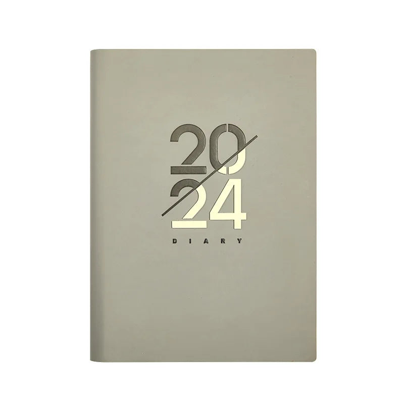 Office Supplies Stationary Custom Logo Pu Leather Journal Weekly Diary Notebook A5 Daily Agenda 2024 Planner Personalizadas