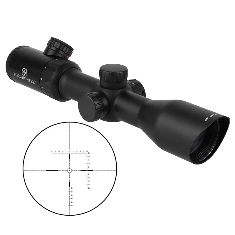 Factory  3-12x42 Scope Focuhunter Light Weight Optical Scope Sight SFP Spotting Telescopic Scope With Red Green Illumination