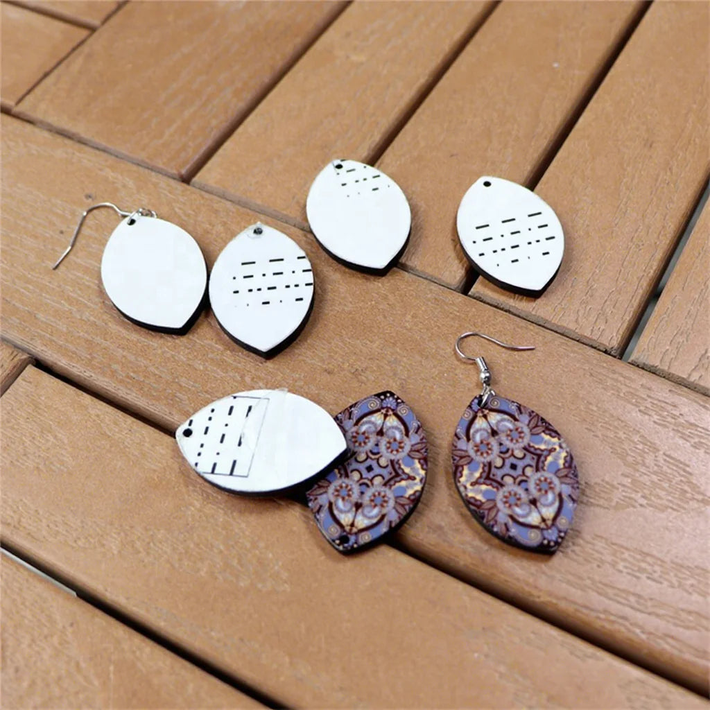 Custom Printed Painted Craft Blanks Wood Eco-Friendly Earrings Double-sided Protective Coating MDF Wooded Art Collectible