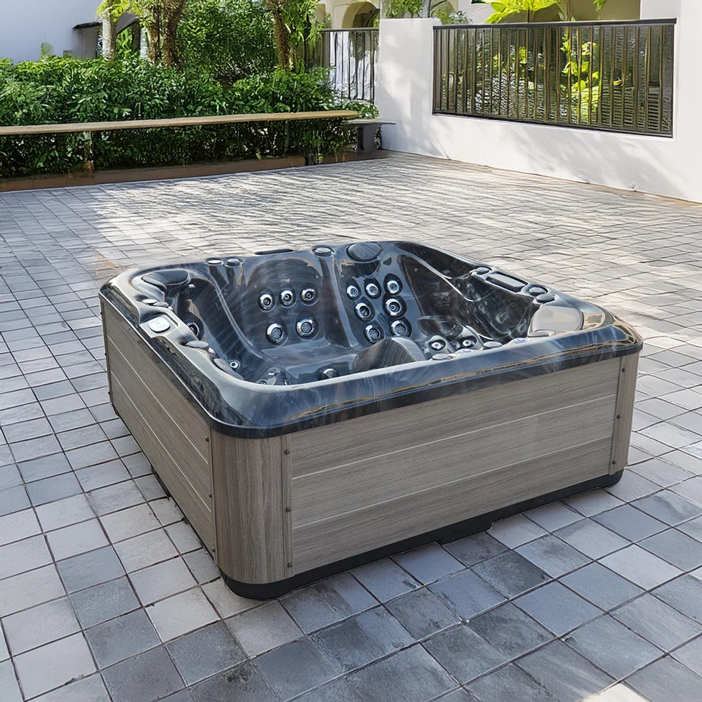 Sunrans Freestanding Acrylic Hot Tub Outdoor 5 Perons whirlpool Spa Tubs with Balboa System and Massage Jets