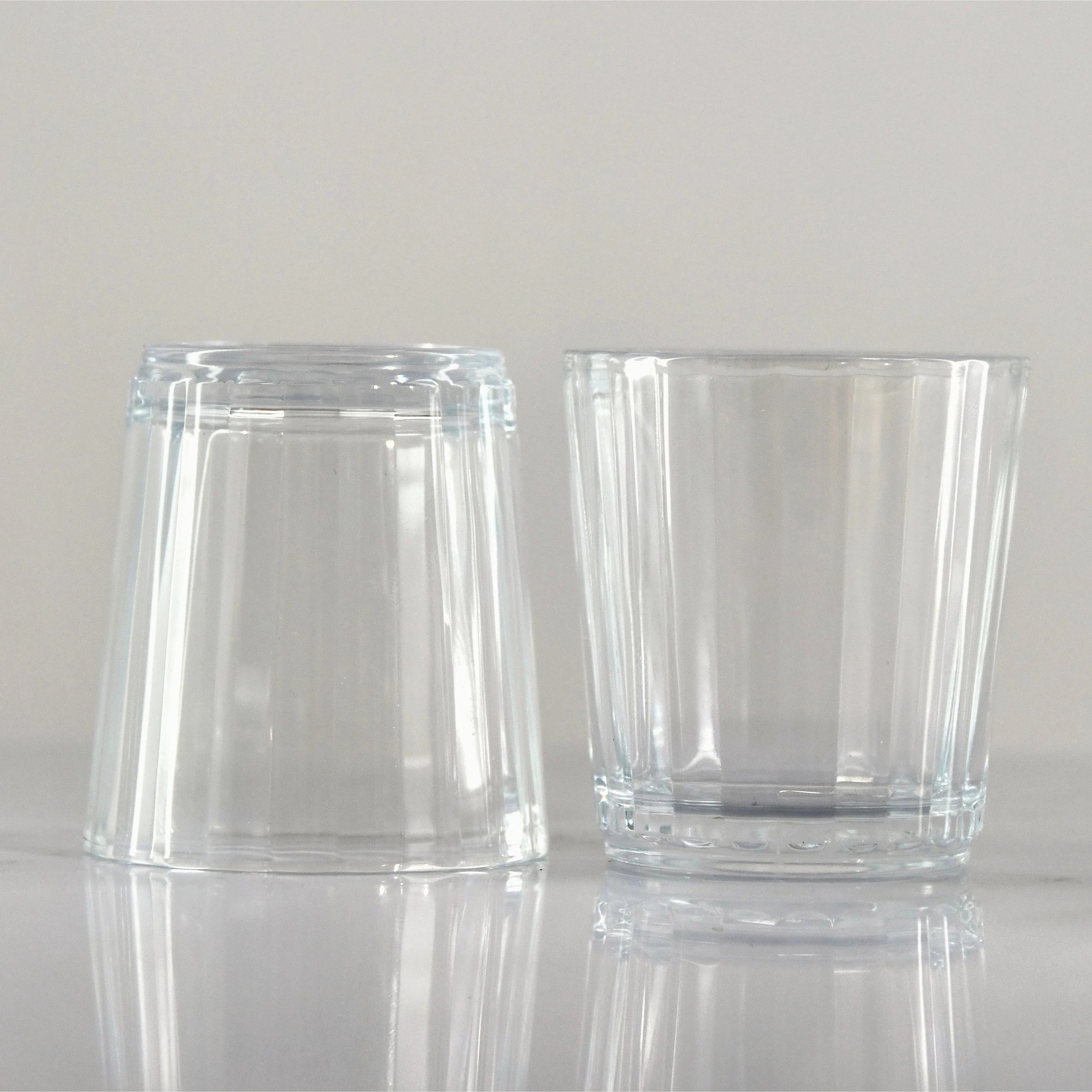 New Trendy Clear Round Shape Glass Candle Jar for Home Decor