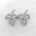 Sterling Silver 3*3mm Semi Mount Stud Earrings Empty Support Blank Claws Setting S925 Base Without Center Stone for DIY Inlay