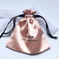 Custom Brand Black Satin Drawstring Wig Packaging Bags Soft Storage Solution for Human Hair Extensions Bundles for Shopping