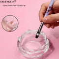 New Clear Glass Lotus Nail Pen Washing Cup Crystal Retro Desktop Decoration Nail Dedicated Storage Pen Holder Nail Dappen Dish