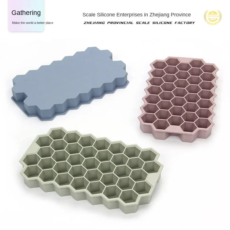 Honeycomb 37-Hole Silicone Mold Food Grade Ice Cream Maker Quick-Frozen Easy Demold Sustainable Ice Box Tools