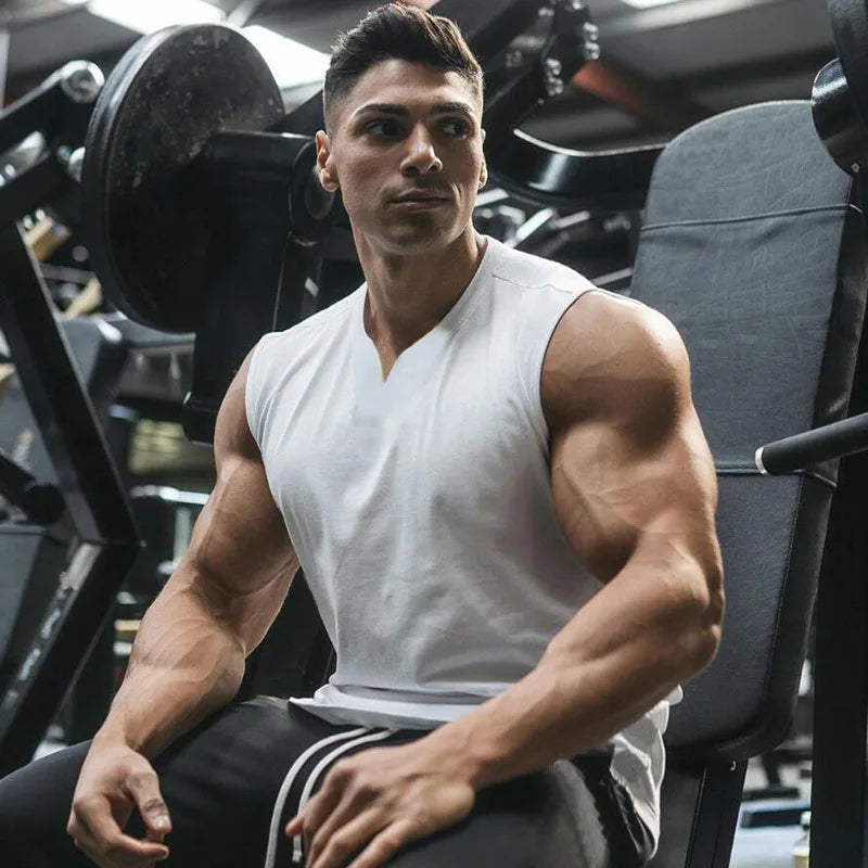 Wholesale Gym Shirts 95% Cotton Plain Men Vest Bodybuilding Tank Top