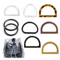Fashion Factory Wholesale D Ring Accessories Clear Acrylic Plastic Black D-ring Circle Handle Buckle for Crochet Woven Handbags
