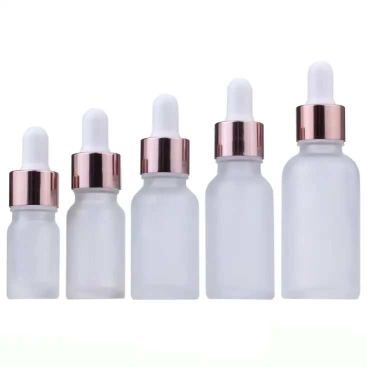 20ml Frosted Glass Dropper Bottle With Rose Gold Dropper for Essential Oil/serum