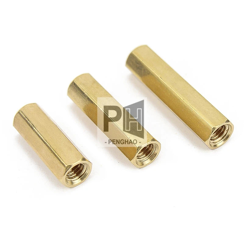M2.5 Hexagon Head Copper Spacing Screws Female Threaded Pillar PCB Spacers Column External Hex Brass Motherboard Standoffs