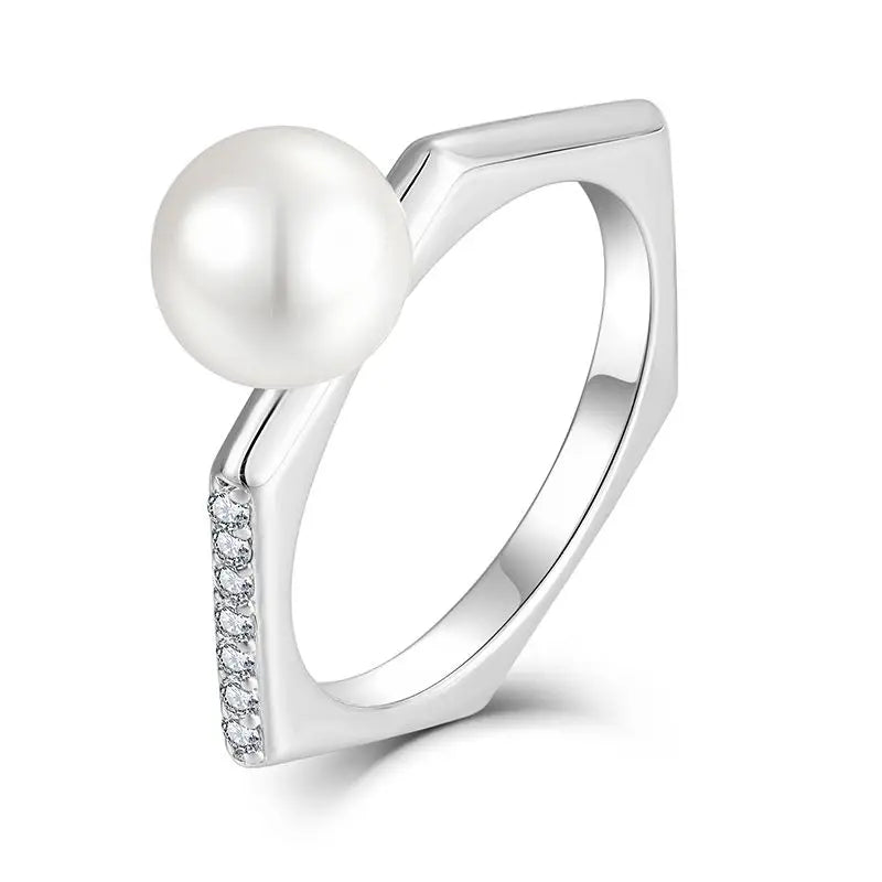 Summer Classic Trendy Ladies Jewelry S925 Silver Gifts Luxury Women'S Handmade Finger Sterling Silver Freshwater Pearl Ring