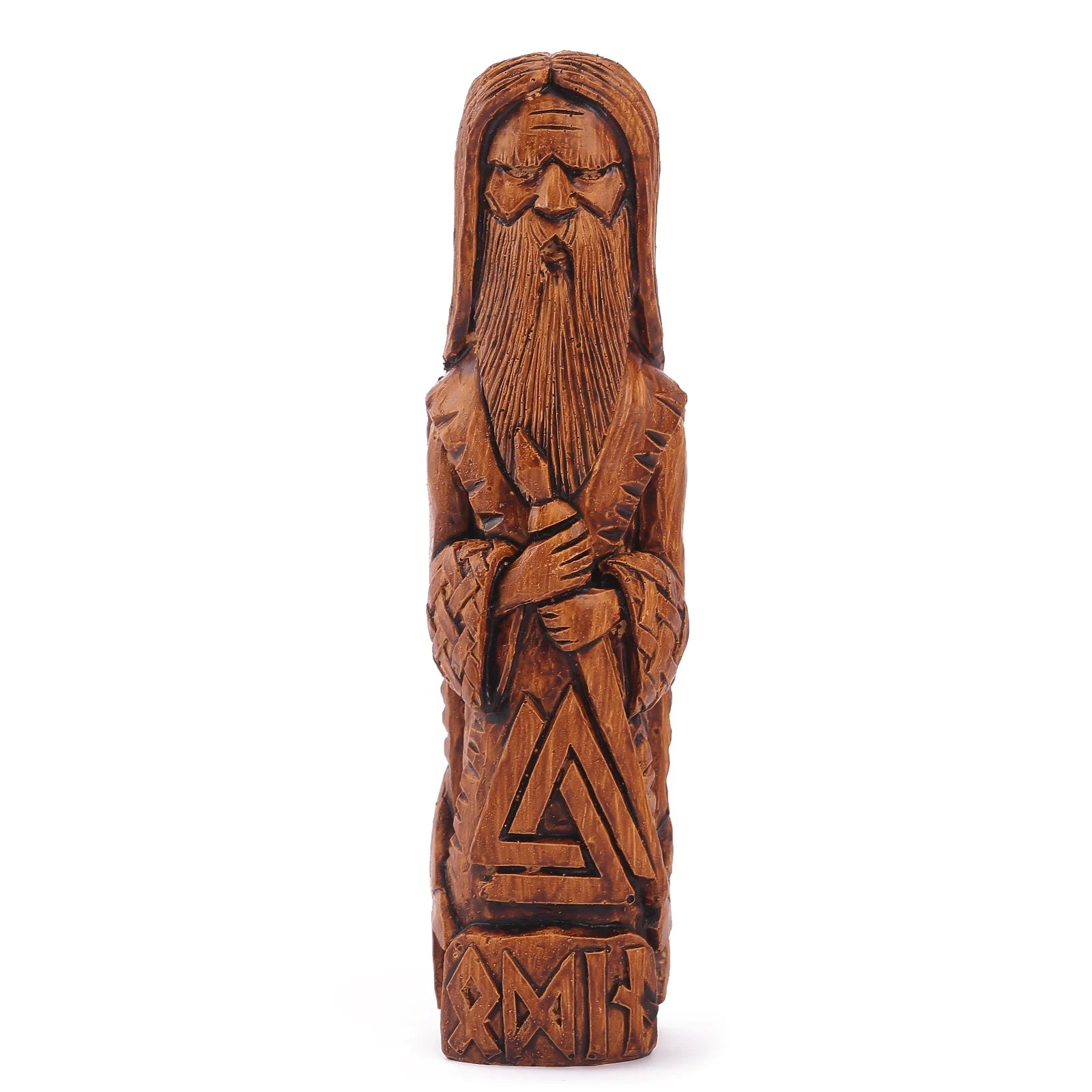 Viking Display Resin Crafts Wooden Color Resin Odin Statue Crafts