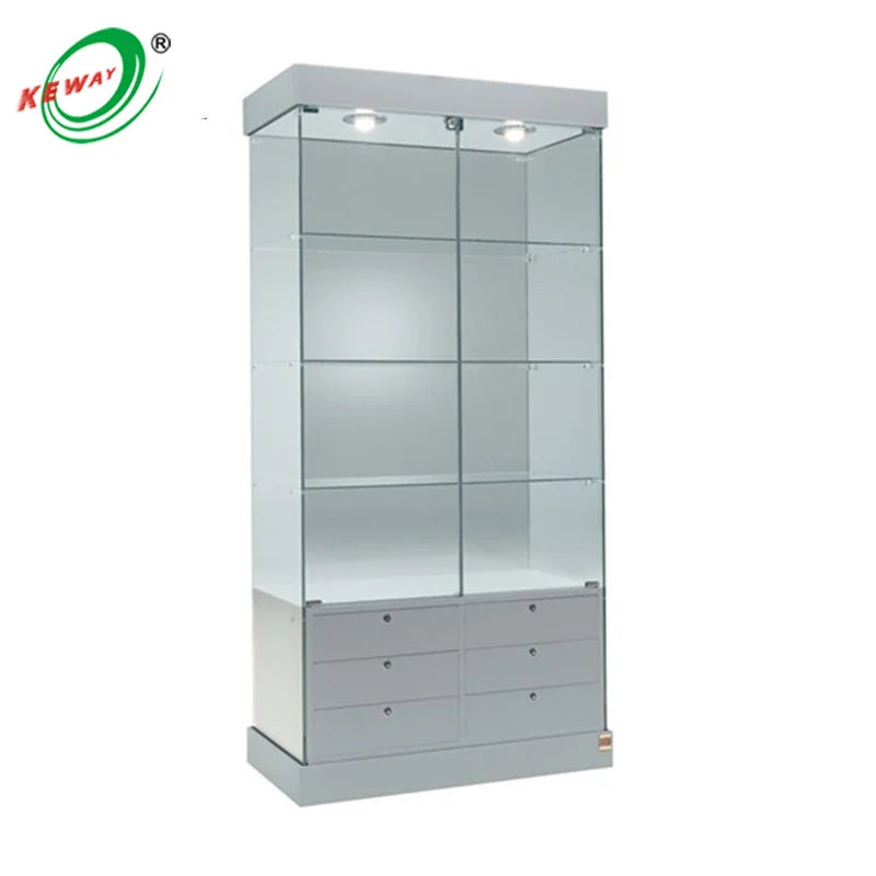 Smoke Shop Wholesale Custom Showcases for Glasses Stylish Stand Glasses Cabinet Display Vitrine