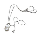 Autumn/Winter S925 Sterling Silver Long Sweater Chain Pull High Touch Freshwater Baroque Pearl 16-17mm Pendant Necklace for