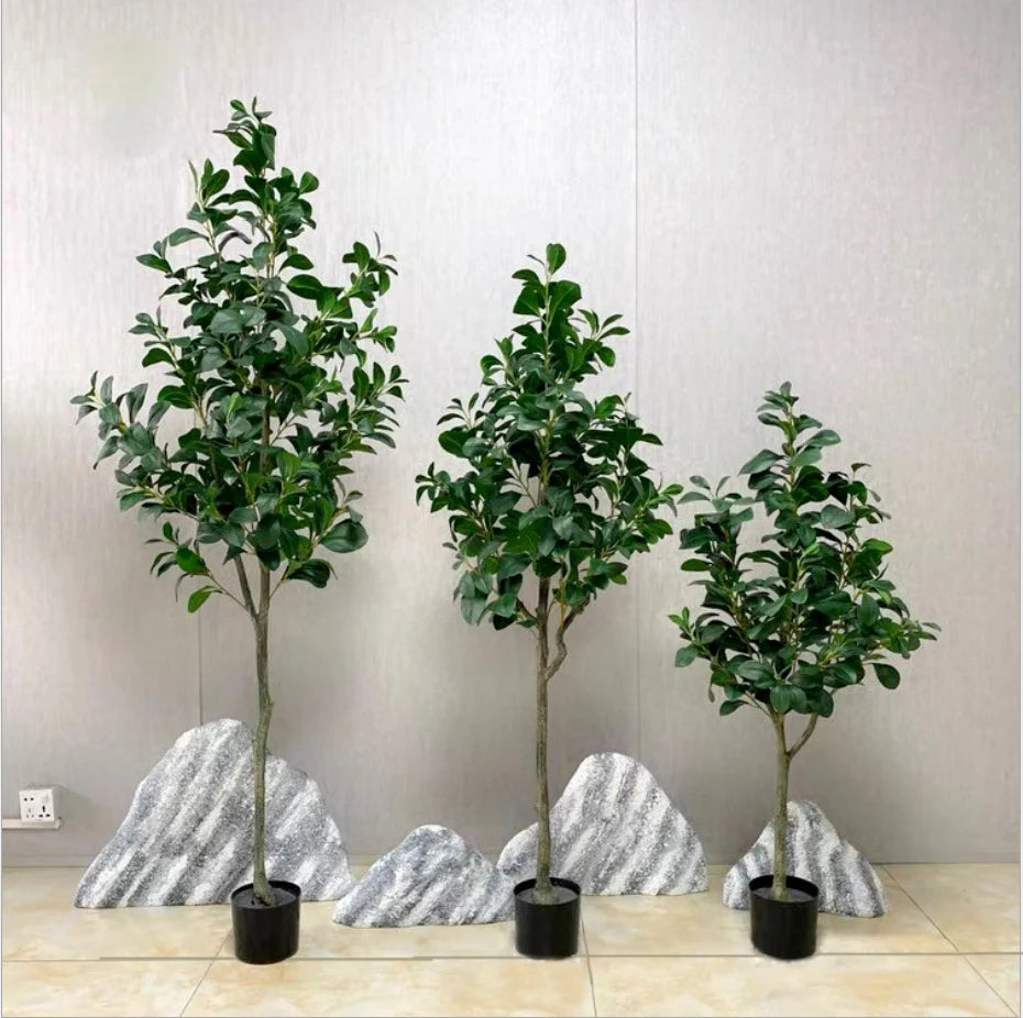 Wholesale 90cm-180cm Artificial Green Bonsai Tree Silk and Latex Fabrication Douban Tree Green Plants