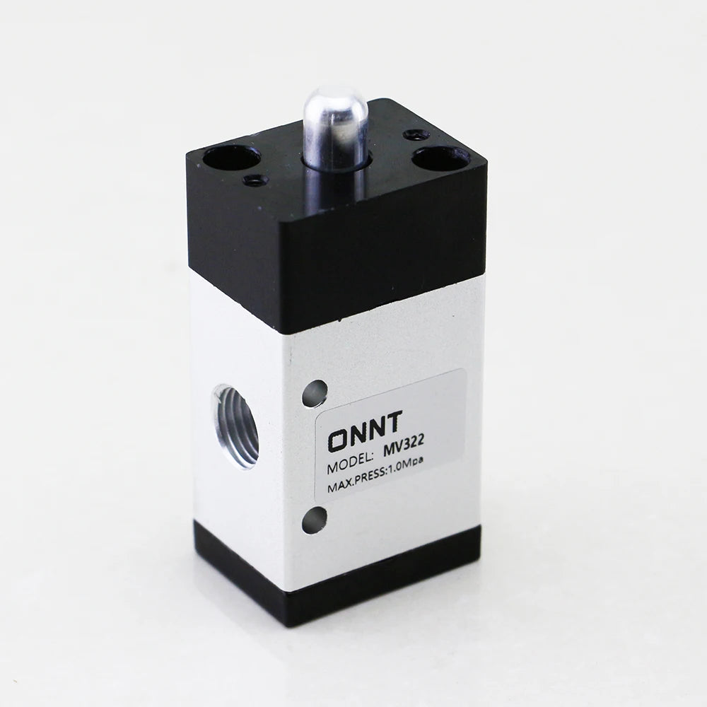 Common Type Basic Mini MV322 3/2 Way 1/4 Inch Manual Pneumatic Mechanical Control Directional Valve Push Button Gas Valve