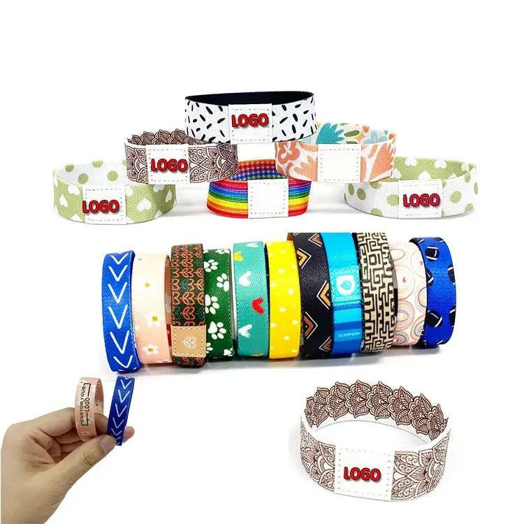 Custom Promotional Event Rpet Stretch Wrist Band Men Women  Printed Logo Fashion Charm Elastic Bandage For Wrist