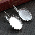 10pcs Stainless Steel Oval French Lever Back Earrings Base SettingFit 13x18mm 18x25mm Oval Glass Cabochon Bezel Trays