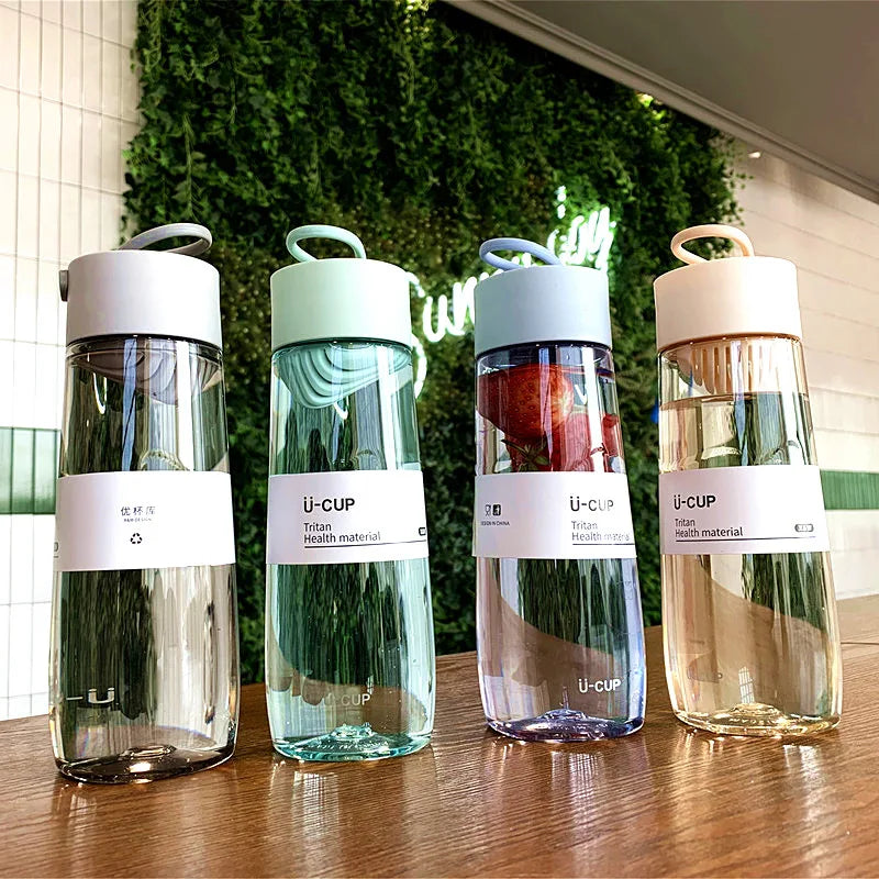 Wholesale 500ml Clear Reusable Plastic Sport Water Bottle Leakproof Tea Filter Cup with Rope for Children's Travel Boiling Water