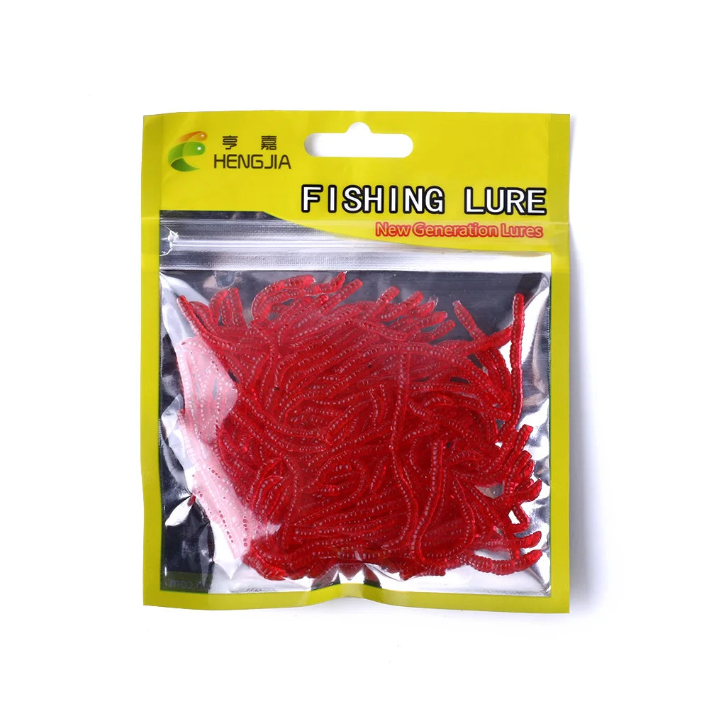 20g/bag Lifelike Red Worms Soft Plastic Fishing Lures Simulation Red Worms Fishing Lures