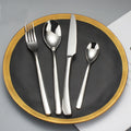 Hotel Talheres French Moonlight Stainless Steel Cutlery Set Thick Handle Flatware Set