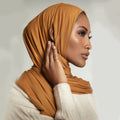 2022 New Design Instant Hijab Medical Professionds Scarf Muslim Women Shawl Cotton Jersey Hijabs Earphone Ear Hole Hijab